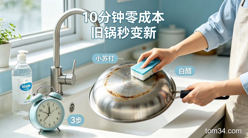 厨房锅底油污烧痕难除 这些实用方法擦完和新锅没差