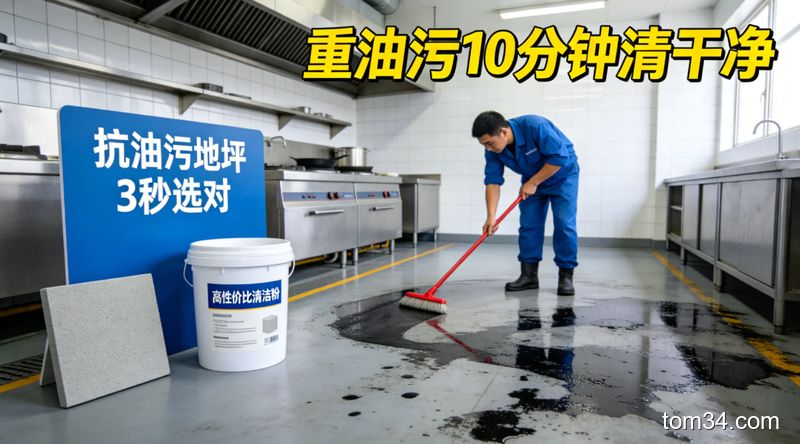 厨房地面重油污难清理 这几个厨房地板清洁方法亲测超好用