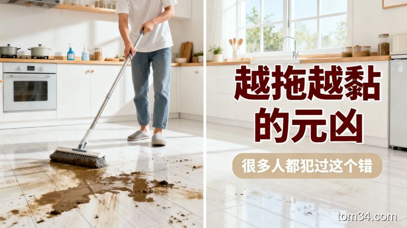 厨房地板黏糊糊怎么办？加入这个洗地,再也不粘脚