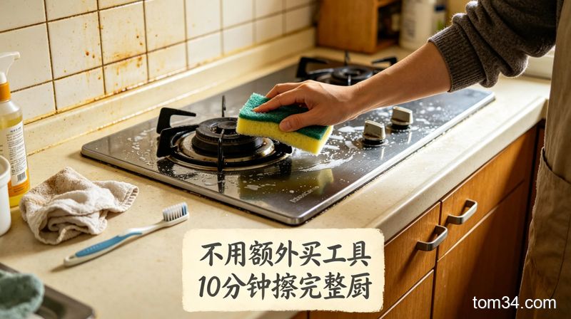 对付厨房陈年重油污 这些清洁用品效果比家政还好用