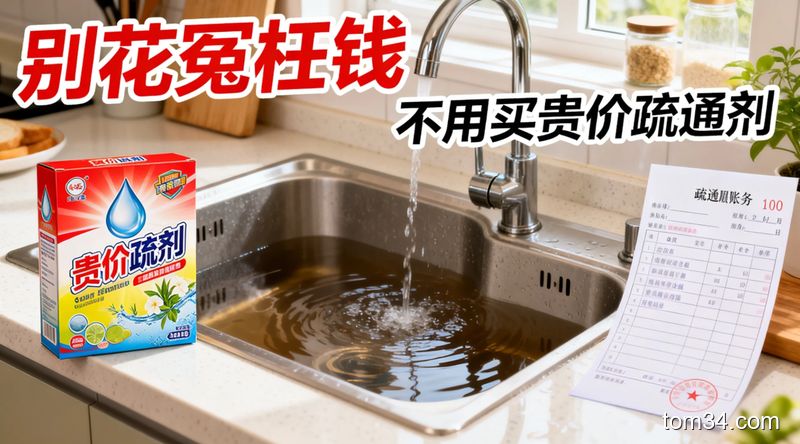 厨房清洁不用买贵价疏通剂 家用常见物就能通开下水道去油污除味