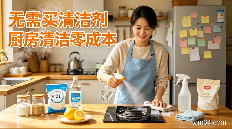 新手也能上手的厨房清洁技巧 灶台陈年油污轻松除