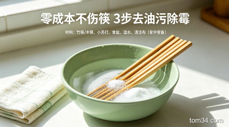新手厨房清洁保姆级指南 不伤竹筷木筷的去油污除霉技巧