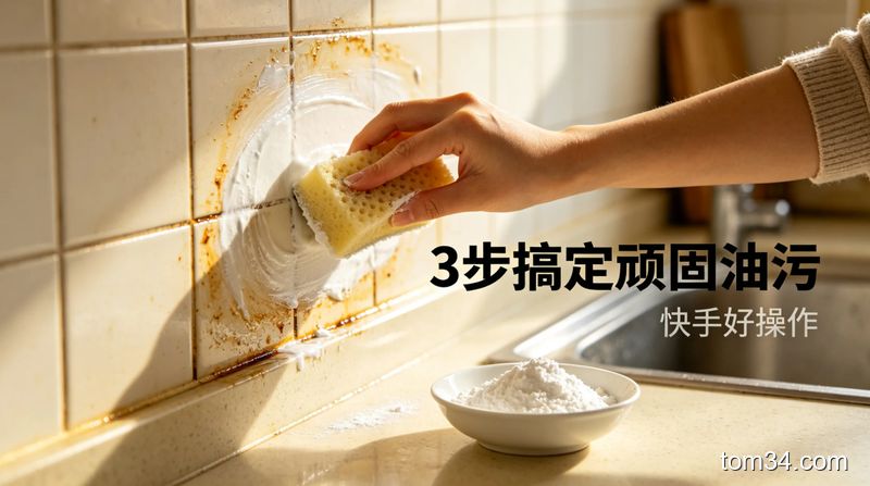 厨房瓷砖油污不用愁 常见清洁用品搭配用法擦完锃亮