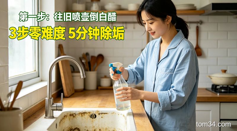不用买专业除垢剂 厨房水垢清洁用家常物品就搞定