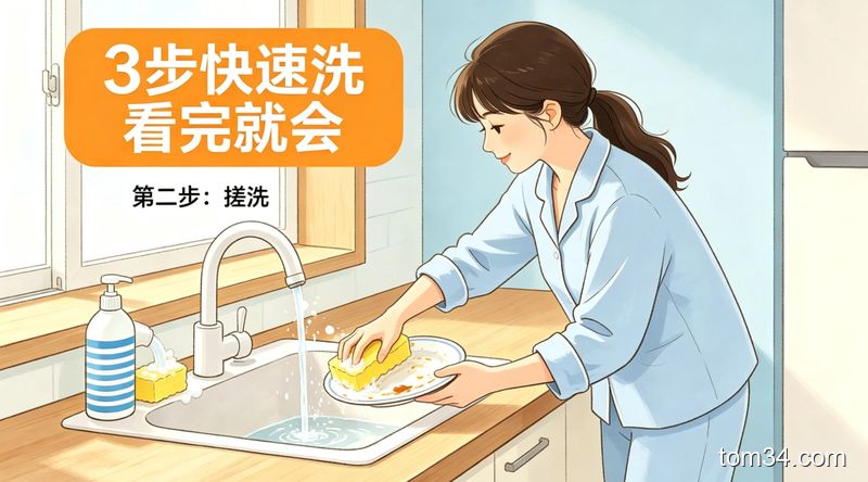 人用柠檬蘸食盐搓洗木质菜板，菜板上的污渍被擦掉，色泽光亮，符合厨房清洁需求