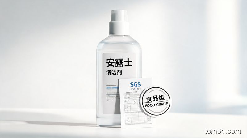安霸士清洁剂瓶身及SGS安全认证标识