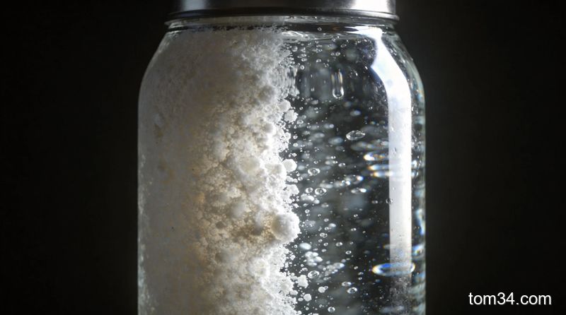 热水瓶水垢清理前后对比，展示厚重水垢与清洁后透亮内壁的明显变化