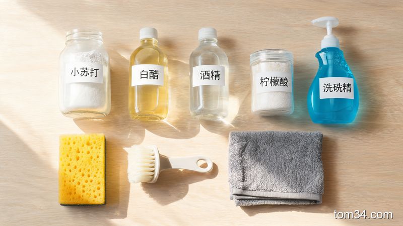 厨房去油污必备工具与清洁剂清单