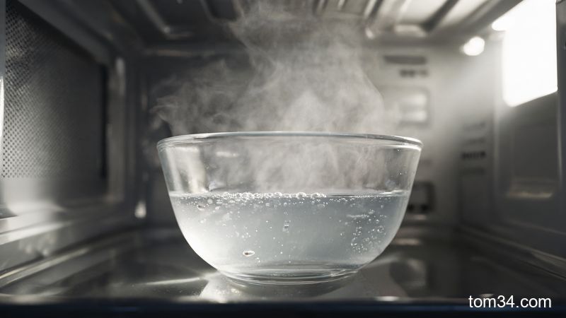 白醋蒸汽清洁微波炉，分解油污杀菌